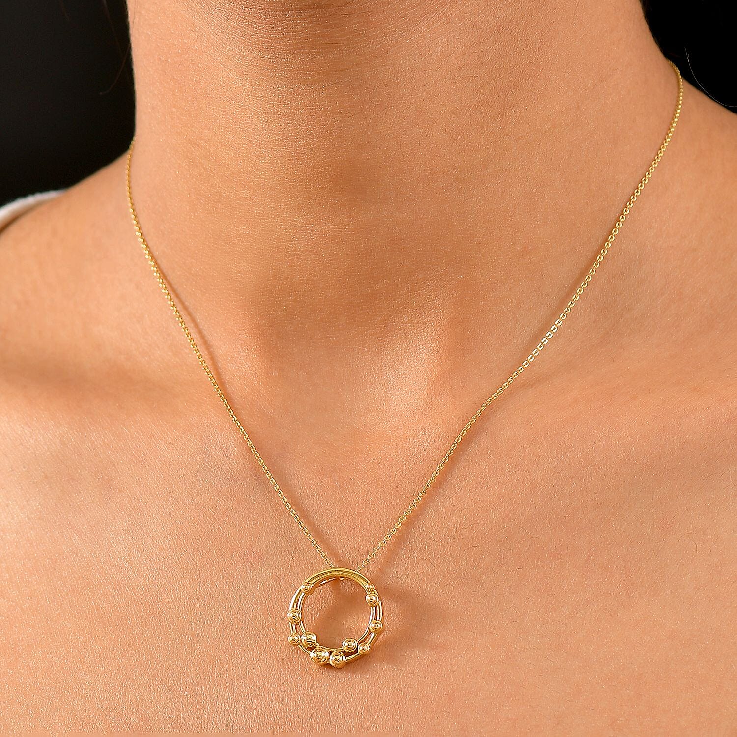 One Time Designer Closeout Deal - Bubble Pendant with Chain (Size 20) in Yellow Gold Overlay Sterling Silver 4366515 2