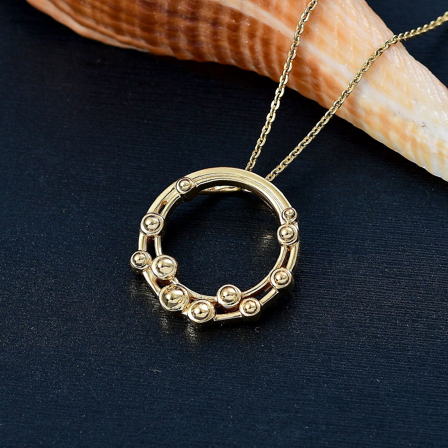 One Time Designer Closeout Deal - Bubble Pendant with Chain (Size 20) in Yellow Gold Overlay Sterling Silver 4366515 3