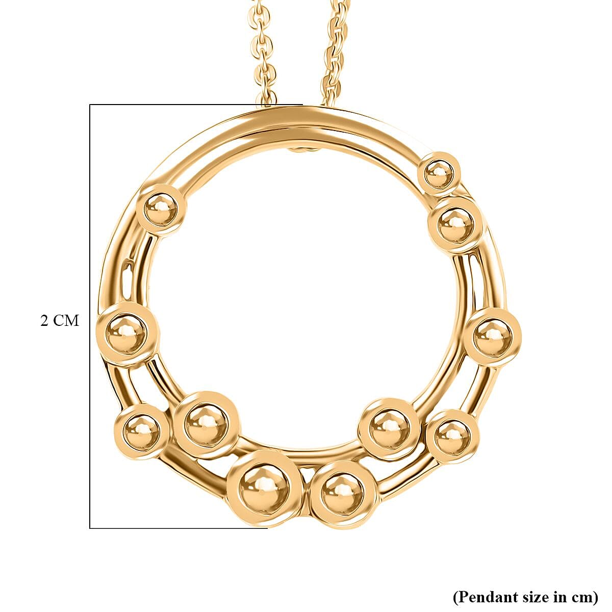 One Time Designer Closeout Deal - Bubble Pendant with Chain (Size 20) in Yellow Gold Overlay Sterling Silver 4366515 6