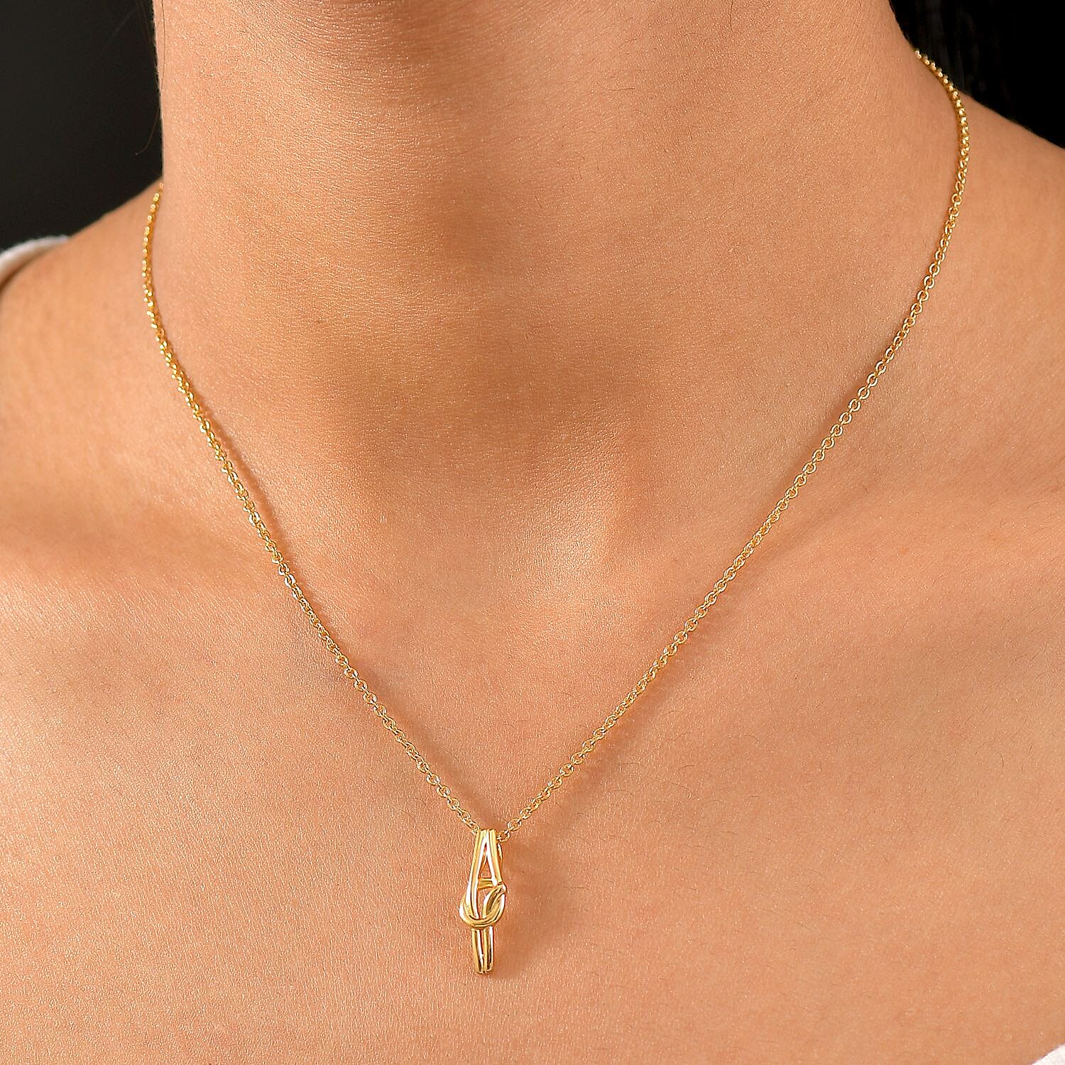 Love Knot Pendant with Chain in Yellow Gold Tone (Size 20) 4366523 2