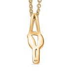 Love Knot Pendant with Chain in Yellow Gold Tone (Size 20)