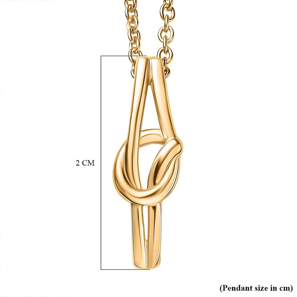 Love Knot Pendant with Chain in Yellow Gold Tone (Size 20)