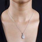 Pendant with Chain (Size 20) in rhodium Sterling Silver  Wt. 5.9 Gms
