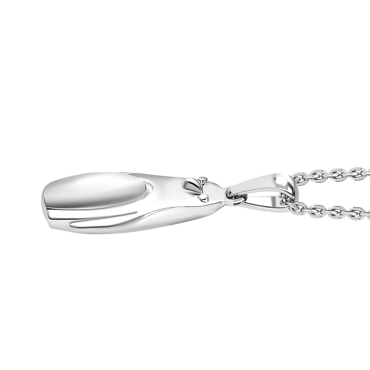 Penguin Pendant with Chain (Size 20) in Rhodium Overlay Sterling Silver 4291740 4