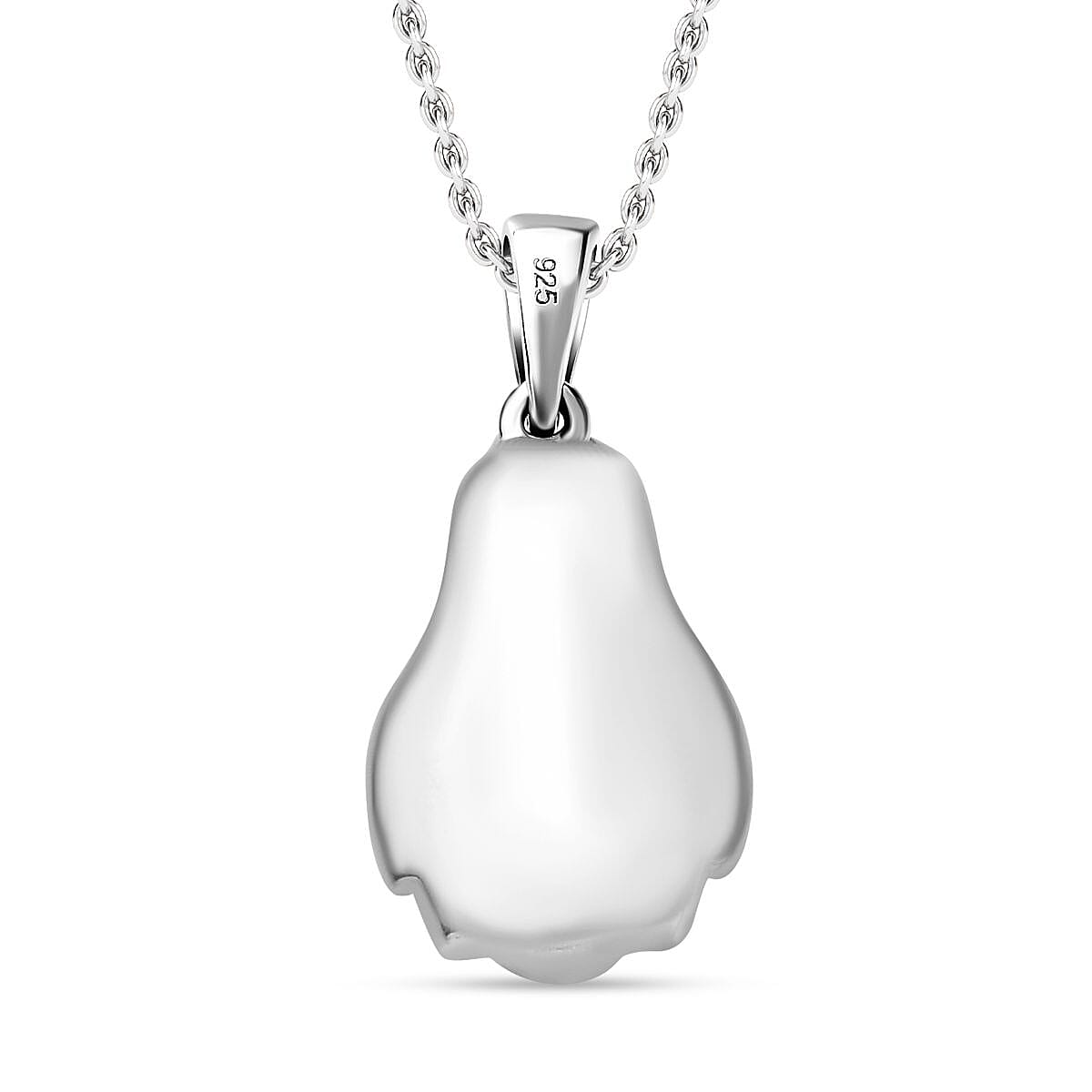 Penguin Pendant with Chain (Size 20) in Rhodium Overlay Sterling Silver 4291740 5