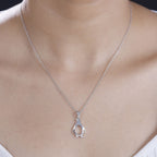 Pendant with Chain (Size 20) in rhodium Sterling Silver