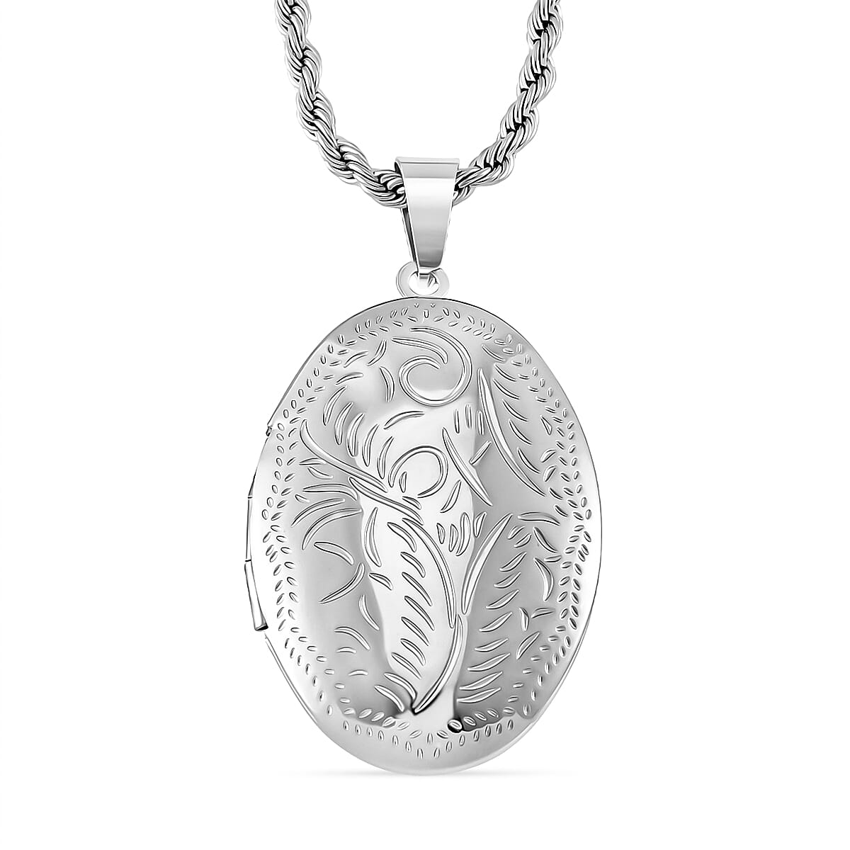 Engraved Locket Pendant with Rope Chain (Size - 22-2) 4337626 0