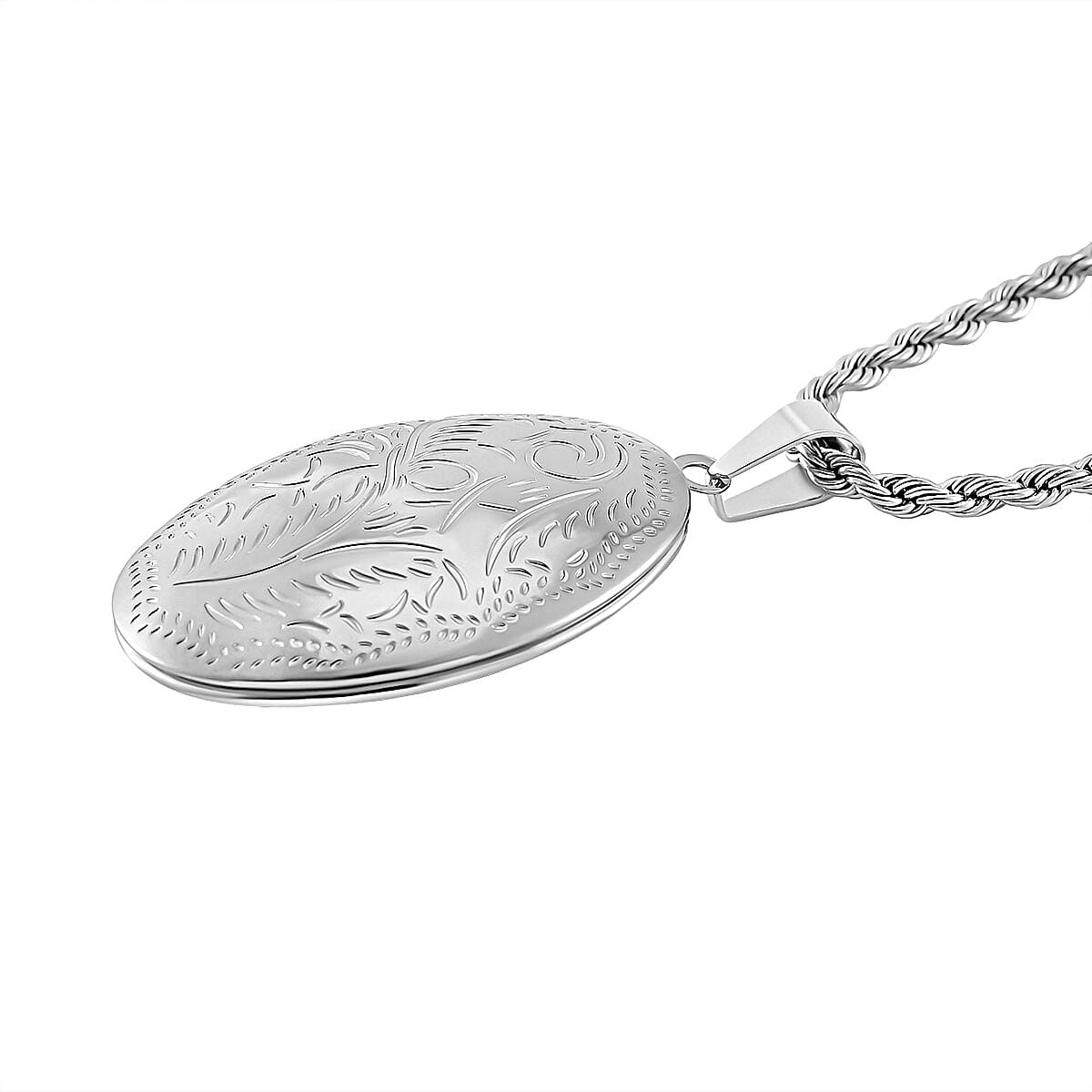 Engraved Locket Pendant with Rope Chain (Size - 22-2) 4337626 3