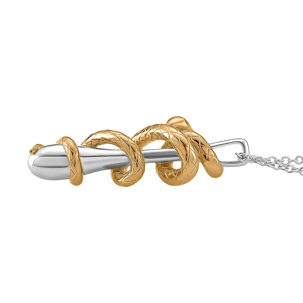 LUCY Q Drip Serpentine Collection - 18K Vermeil Yellow Gold Plated and Rhodium Overlay Sterling Silver Serpent Drip Pendant with Adjustable Chain (Size 28-24-18) 4381239 3