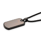 Spirograph Dog Tag Pendant with Box Necklace (Size - 24 - 2 Ext) in Black Plating
