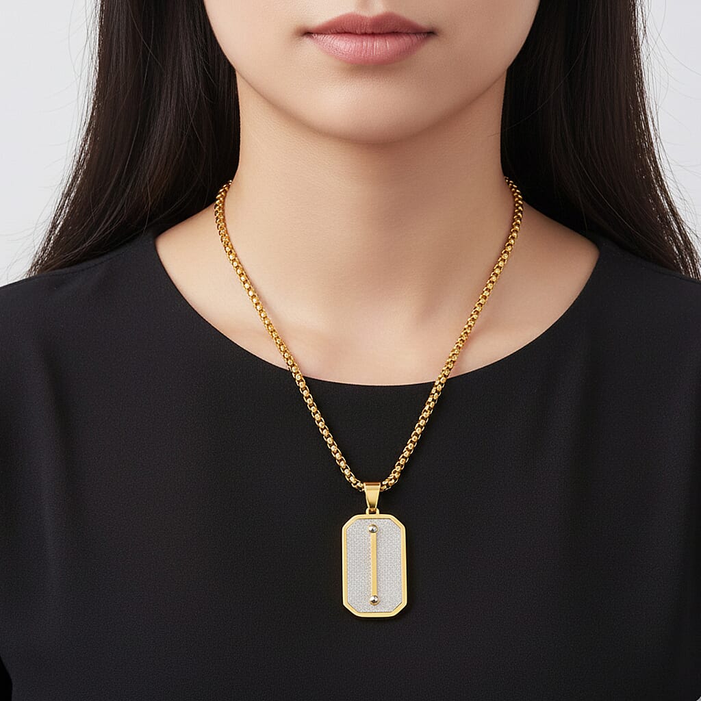 Pendant with Chain (Size - 24 - 2 Ext) in Dual Colour Tone 8250054 9