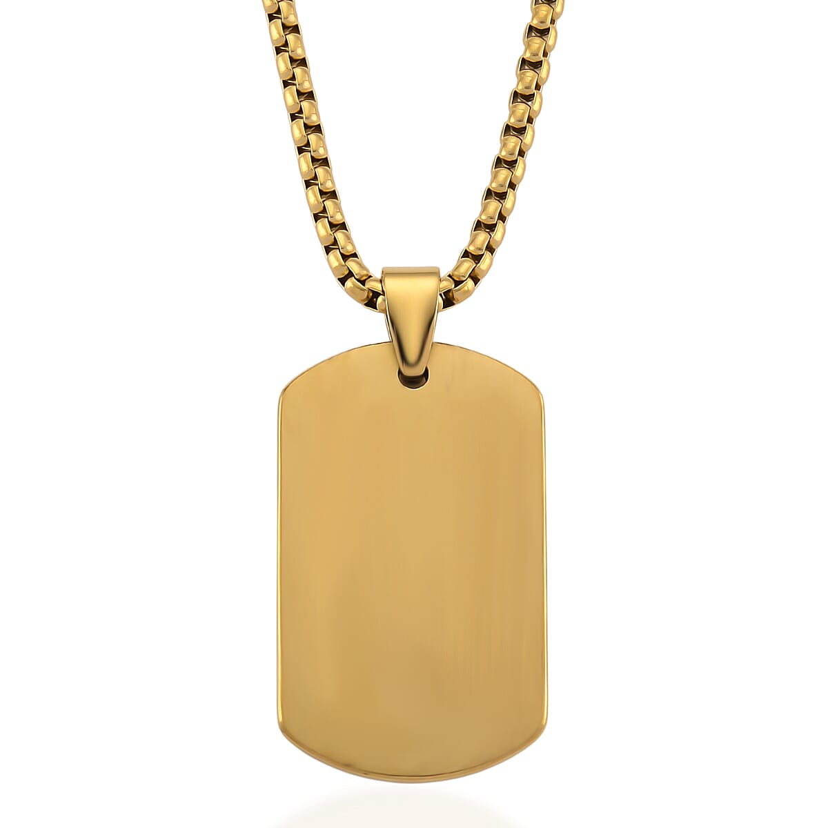 Spirograph Dog Tag Pendant with Box Necklace (Size - 24 - 2 Ext) in Yellow Gold Plated 8250066 10
