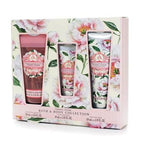 Aromas Artesanales de Antigua Bath & Body Collection Peony Plum Set with Body Wash 200ml, Hand Cream 60ml, & Body Cream 130ml