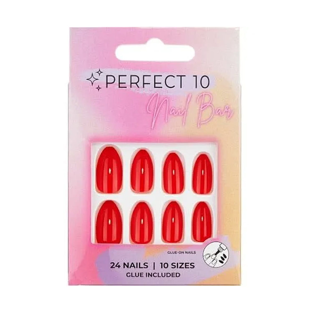 Perfect 10 Pre-Glued False Nails - Scarlet 7981137 1