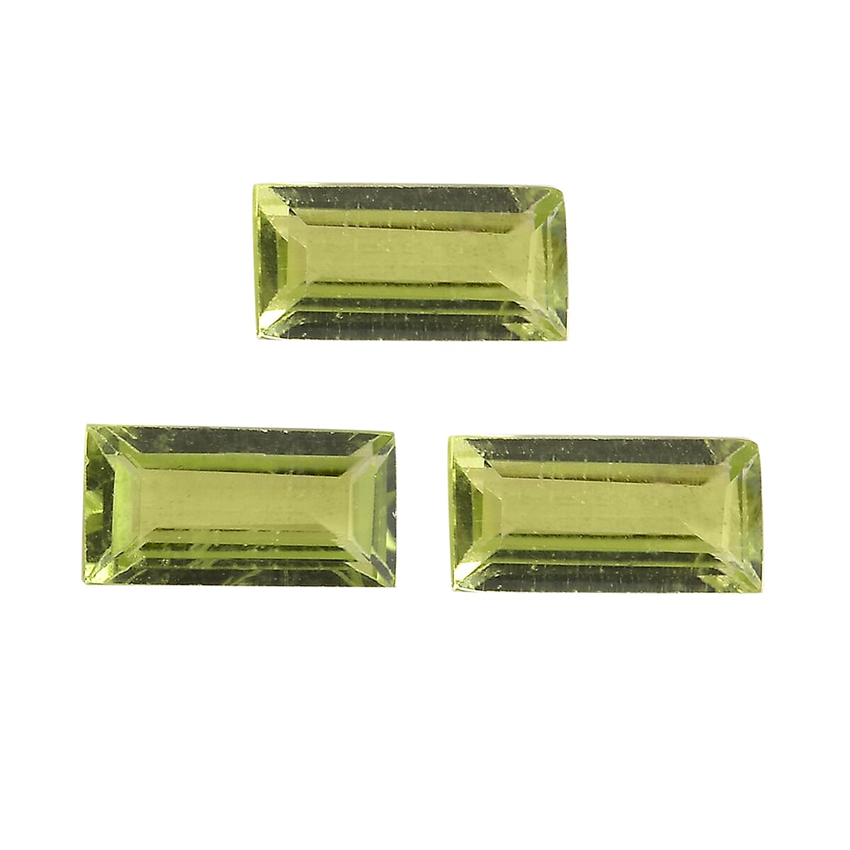 Set of 3 Peridot Loose Gemstones in Baguette Shape 0.66 Ct. (5x2.5 mm) 8068395 0