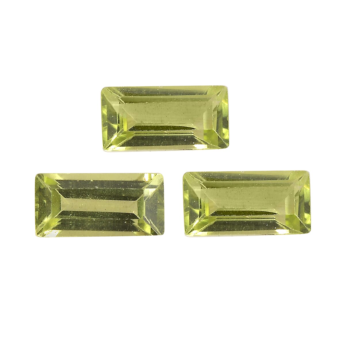 Set of 3 Peridot Loose Gemstones in Baguette Shape 0.61 Ct. (5x2.5 mm) 8068402 0
