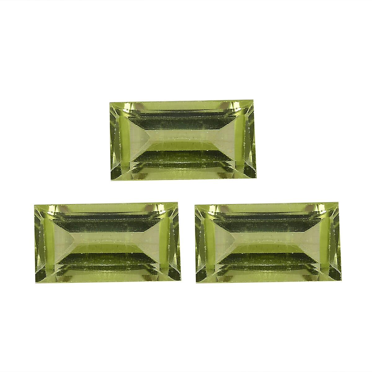 Set of 3 Peridot Loose Gemstones in Baguette Shape 1.05 Ct. (6x3 mm) 8068403 0
