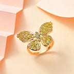 GP Italian Garden Collection - Hebei Peridot Ring in 18K YG Vermeil Plated Sterling Silver 2.22 Ct, Silver Wt. 6.33 GM