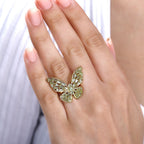 GP Italian Garden Collection - Hebei Peridot Ring in 18K YG Vermeil Plated Sterling Silver 2.22 Ct, Silver Wt. 6.33 GM