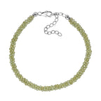 Peridot  Bracelet (Size - 7.5-2 EXT) in Rhodium Overlay Sterling Silver 20.0 Ct.