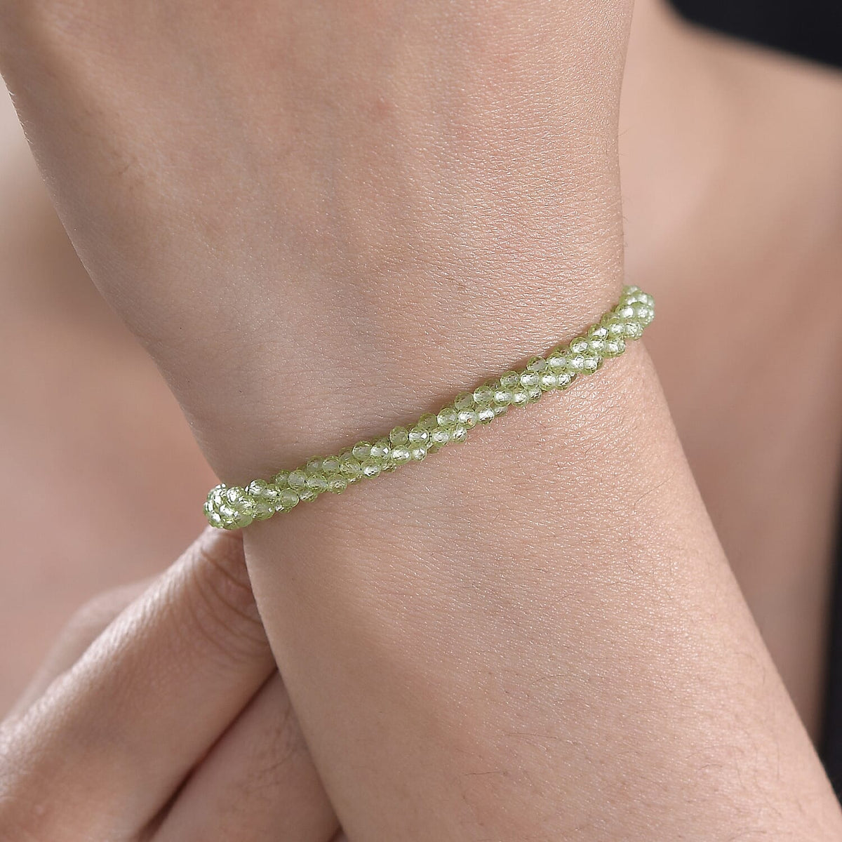 Peridot Bracelet (Size - 7.5+2 EXT) in Rhodium Overlay Sterling Silver 20.0 Ct. 7955896 2
