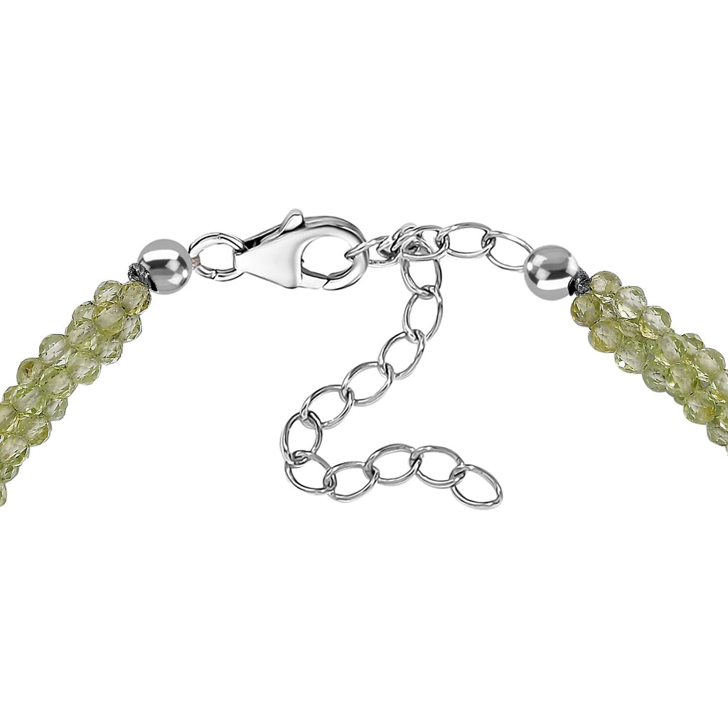 Peridot  Bracelet (Size - 7.5-2 EXT) in Rhodium Overlay Sterling Silver 20.0 Ct.