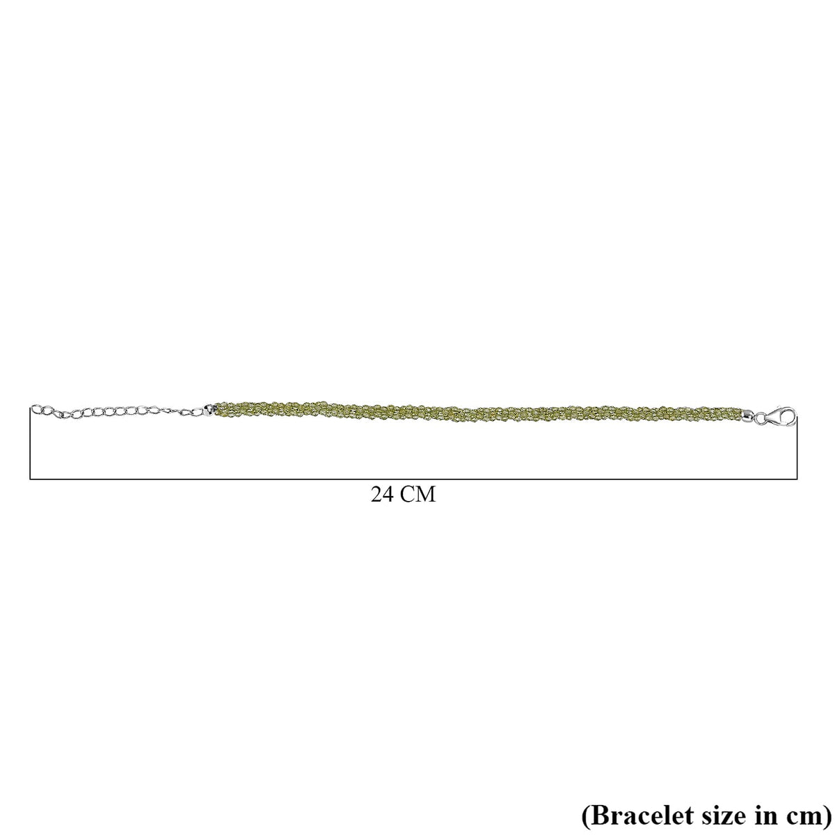 Peridot Bracelet (Size - 7.5+2 EXT) in Rhodium Overlay Sterling Silver 20.0 Ct. 7955896 4