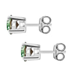 Peridot Austrian Crystal Stud Earrings in Sterling Silver
