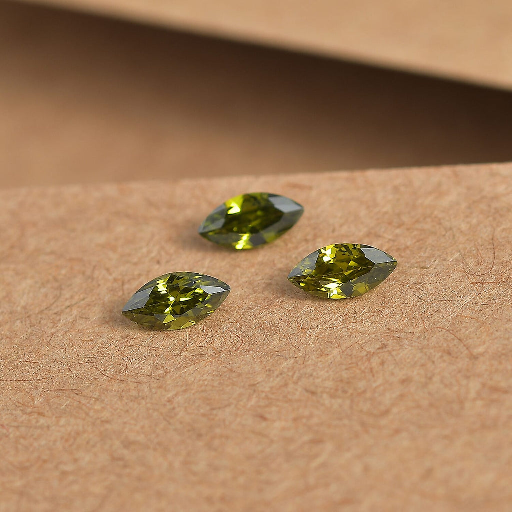 Peridot Cubic ZirconiaMarquee Gemstone 0.54 Ct. - 5x2.5 mm