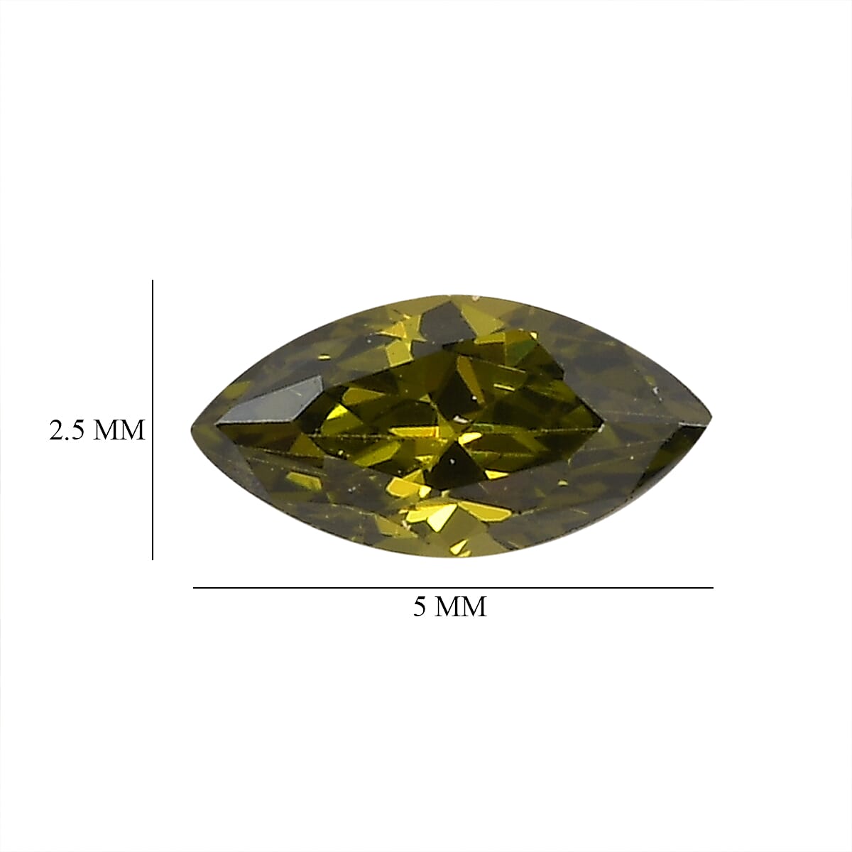 Set of 3 Peridot Cubic Zirconia Loose Gemstones in Marquee Shape 0.54 Ct. (5x2.5 mm) 8068412 4