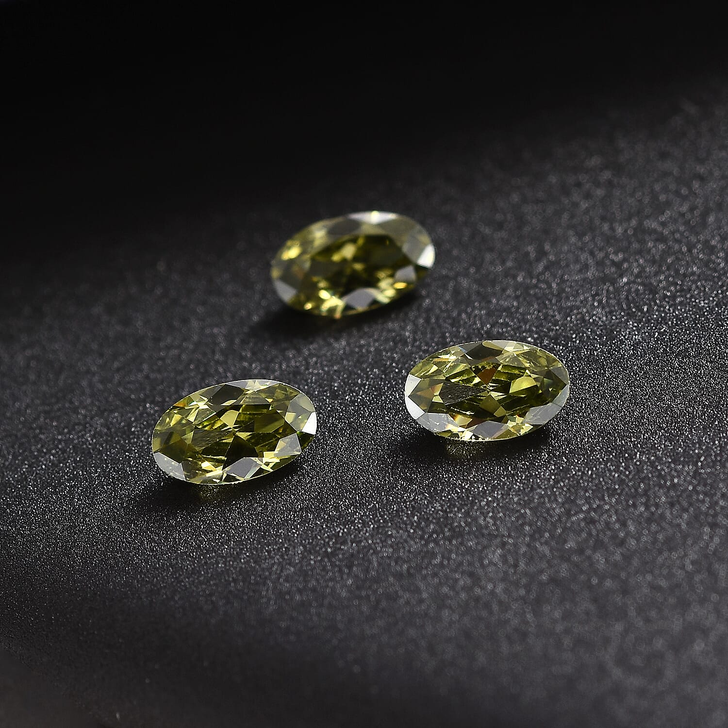 Set of 3 Peridot Cubic Zirconia Loose Gemstones in Oval Shape  1 Ct. (5x3mm) 8068416 2