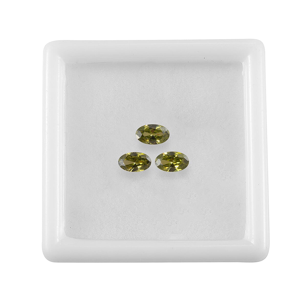 Set of 3 Peridot Cubic Zirconia Loose Gemstones in Oval Shape  1 Ct. (5x3mm) 8068416 4