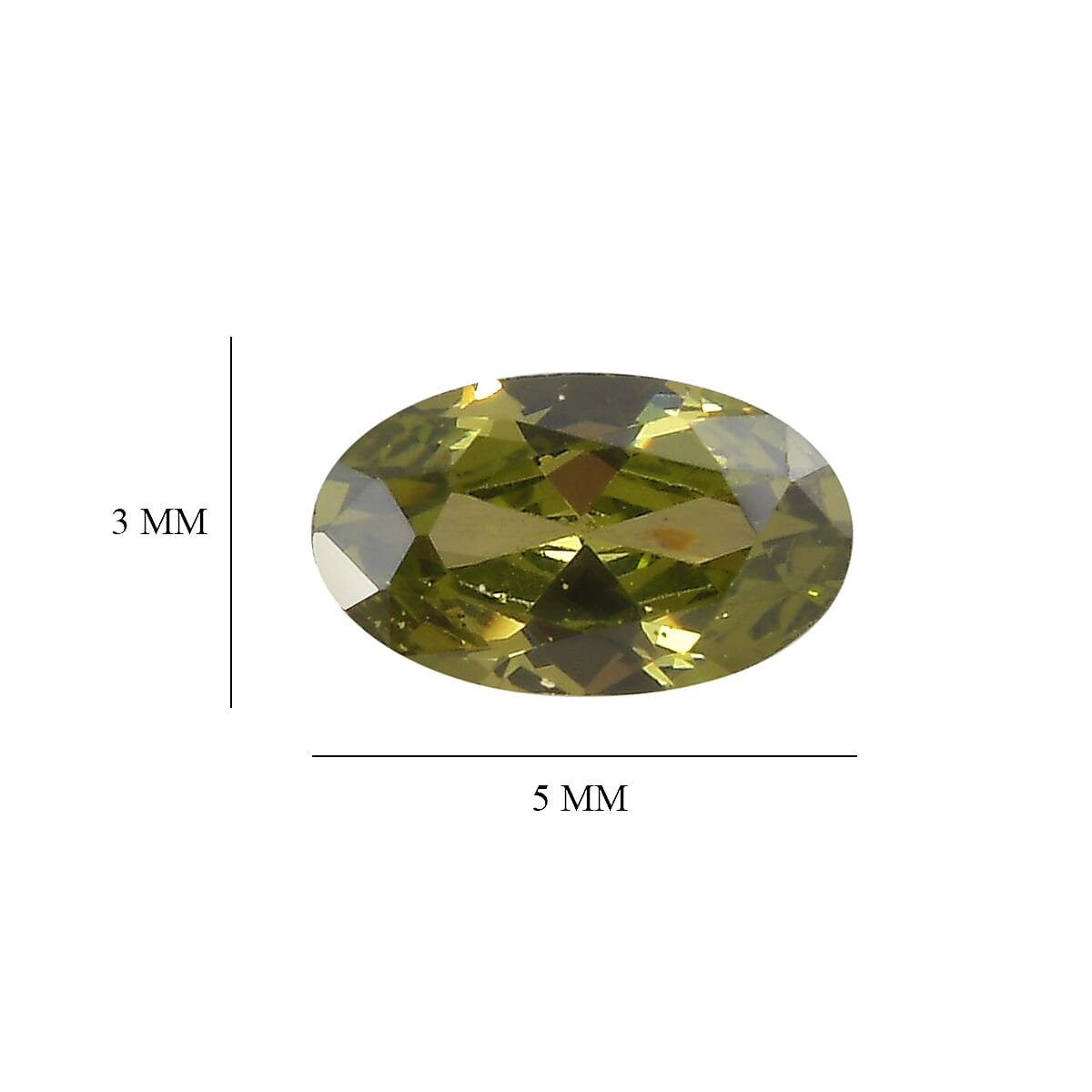 Set of 3 Peridot Cubic Zirconia Loose Gemstones in Oval Shape  1 Ct. (5x3mm) 8068416 5