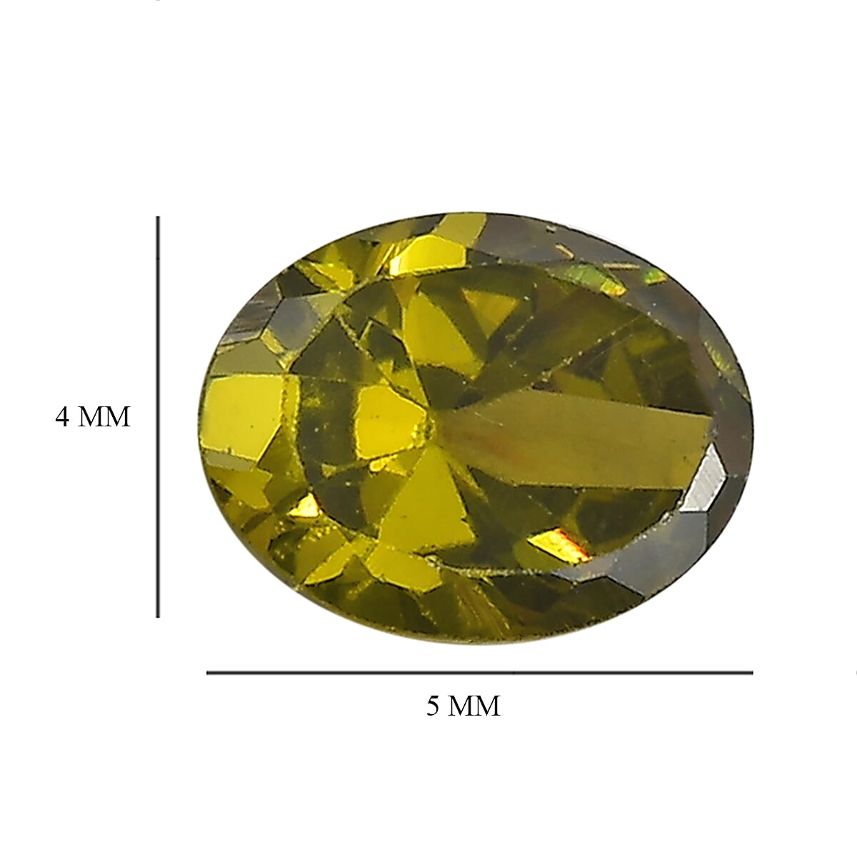 Set of 3 Peridot Cubic Zirconia Loose Gemstones in Oval Shape  1.48 Ct. (5x4mm) 8072249 4