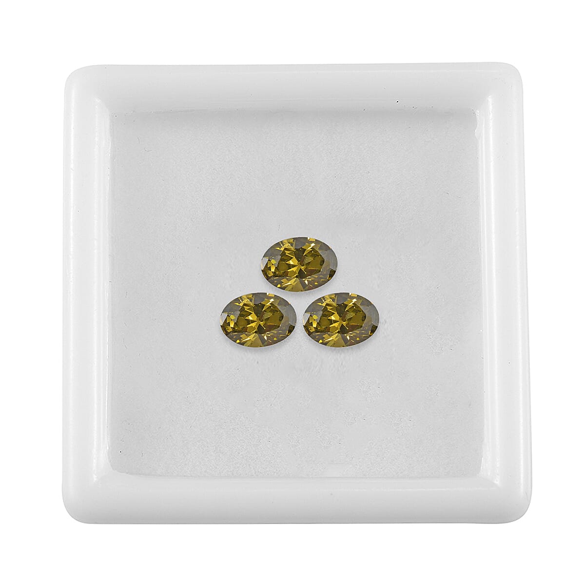 Set of 3 Peridot Cubic Zirconia Loose Gemstones in Oval Shape  3.47 Ct. (7x5mm) 8068417 3