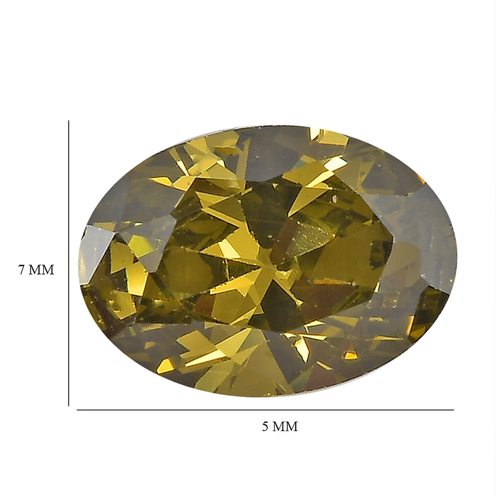Peridot Cubic Zirconia Oval Shape Gemstone 3.47 Ct. - 7x5 mm