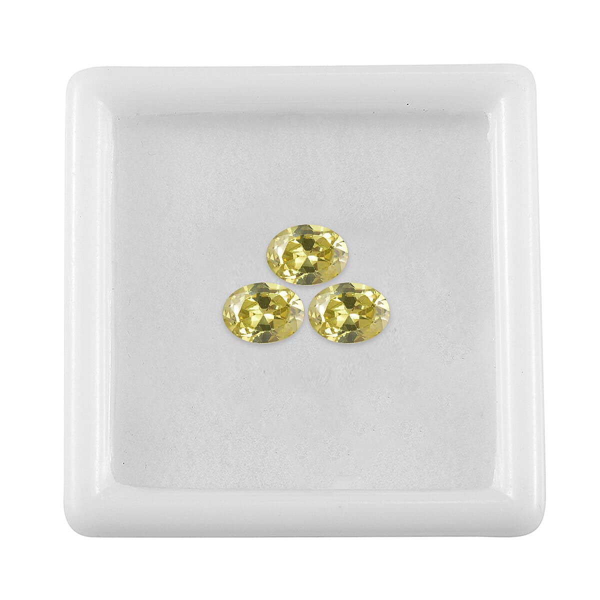 Set of 3 Peridot Cubic Zirconia Loose Gemstones in Oval Shape  5.91 Ct. (8x6mm) 8068418 3