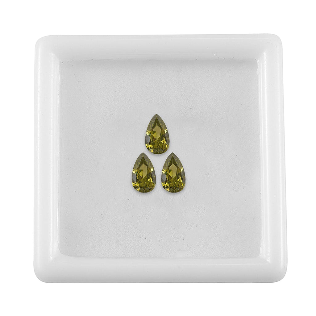 Peridot Cubic Zirconia Pear Shape Gemstone 0.86 Ct. - 5x3 mm