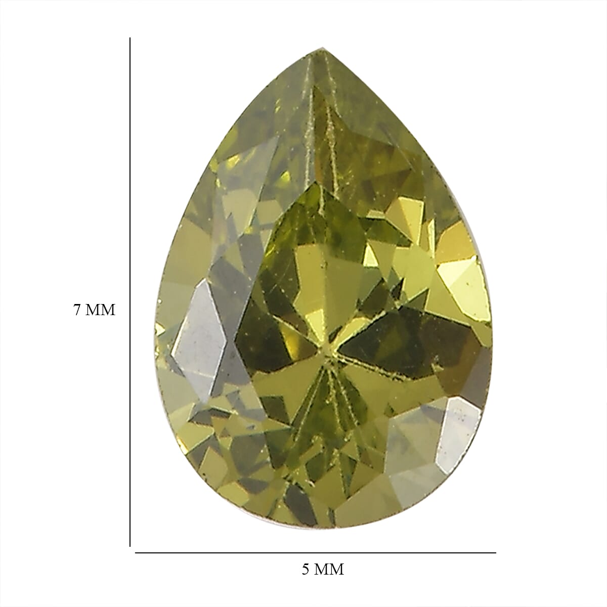 Set of 3 Peridot Cubic Zirconia Loose Gemstones in Pear Shape 3.32 Ct. (7x5 mm) 8068420 4