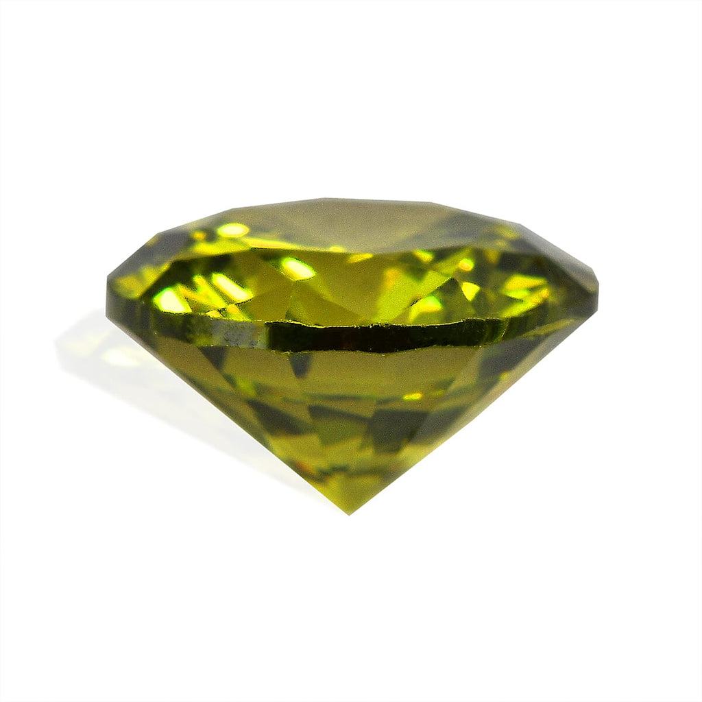 Peridot Cubic Zirconia Round 8 mm Gemstone, 3.36 Ct