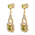 Peridot  Dangling Earring  Sterling Silver,  Silver Wt. 6 Gms  2.736  Ct.