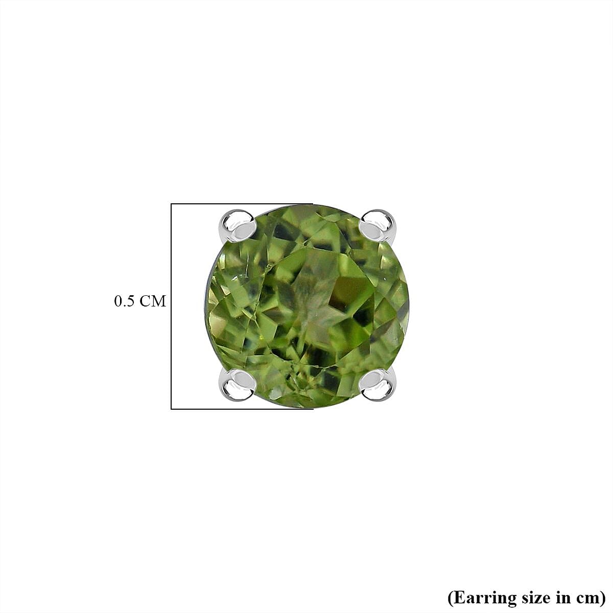 Peridot Solitaire Stud Earrings in Sterling Silver 1.60 Ct. 7827976 5