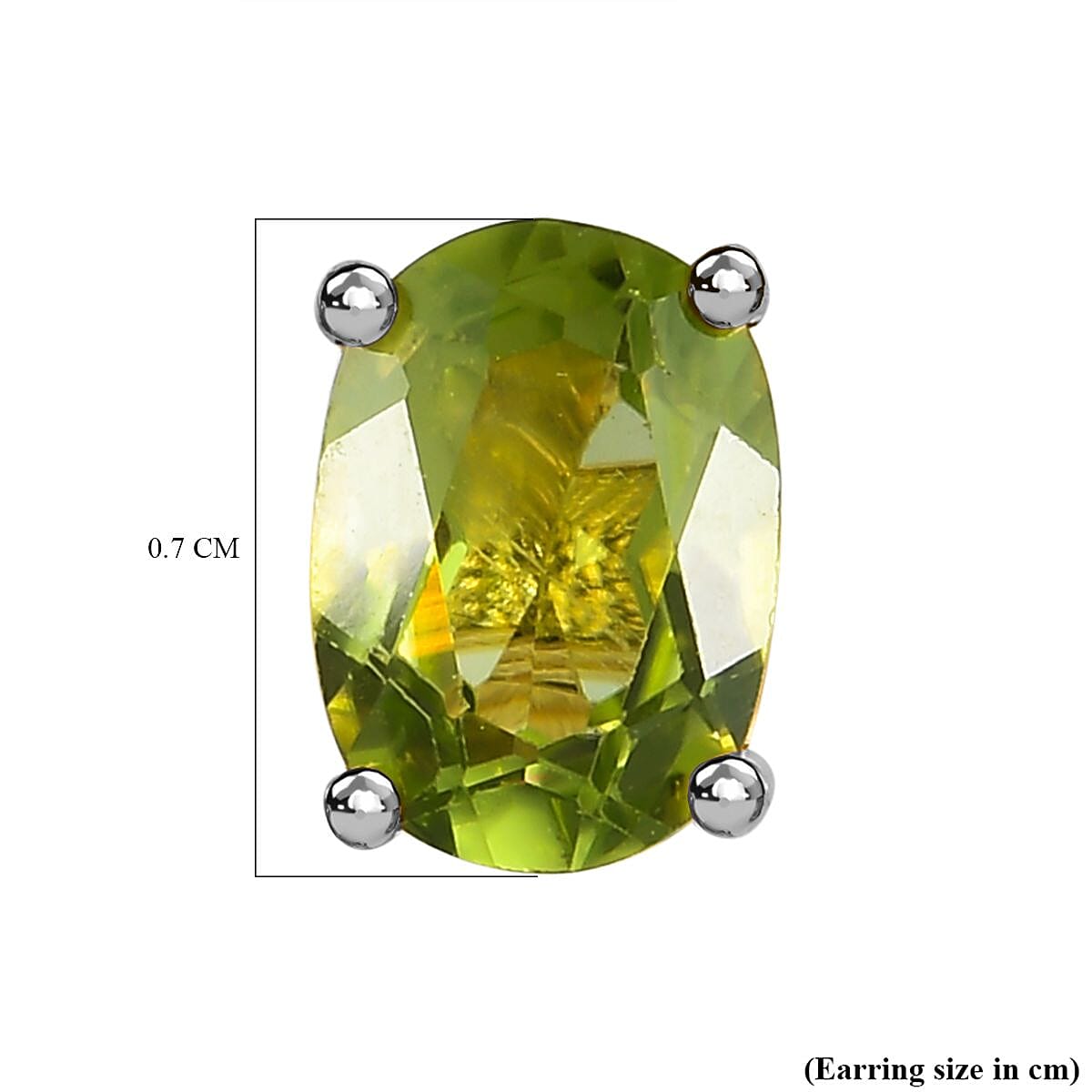 Hebei Peridot Solitaire Stud Earrings with Push Back in Platinum Overlay Sterling Silver 1.50 Ct. 3815715 5