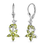 Peridot Earring with Lever Back in Rhodium OverlaySterling Silver 2.20 Ct.