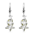 Peridot Earring with Lever Back in Rhodium OverlaySterling Silver 2.20 Ct.