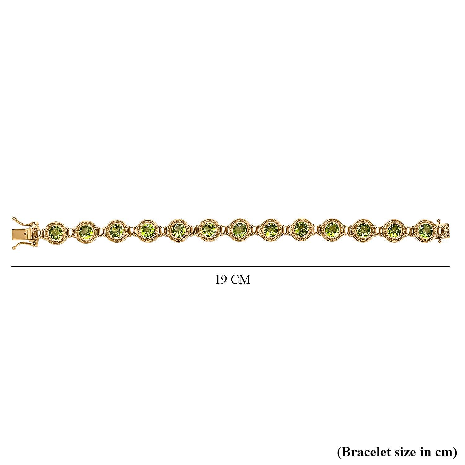Hebei Peridot Fancy Bracelet (Size - 7) in Sterling Silver with 18K Vermeil Yellow Gold 13.02 ct 7583684 5