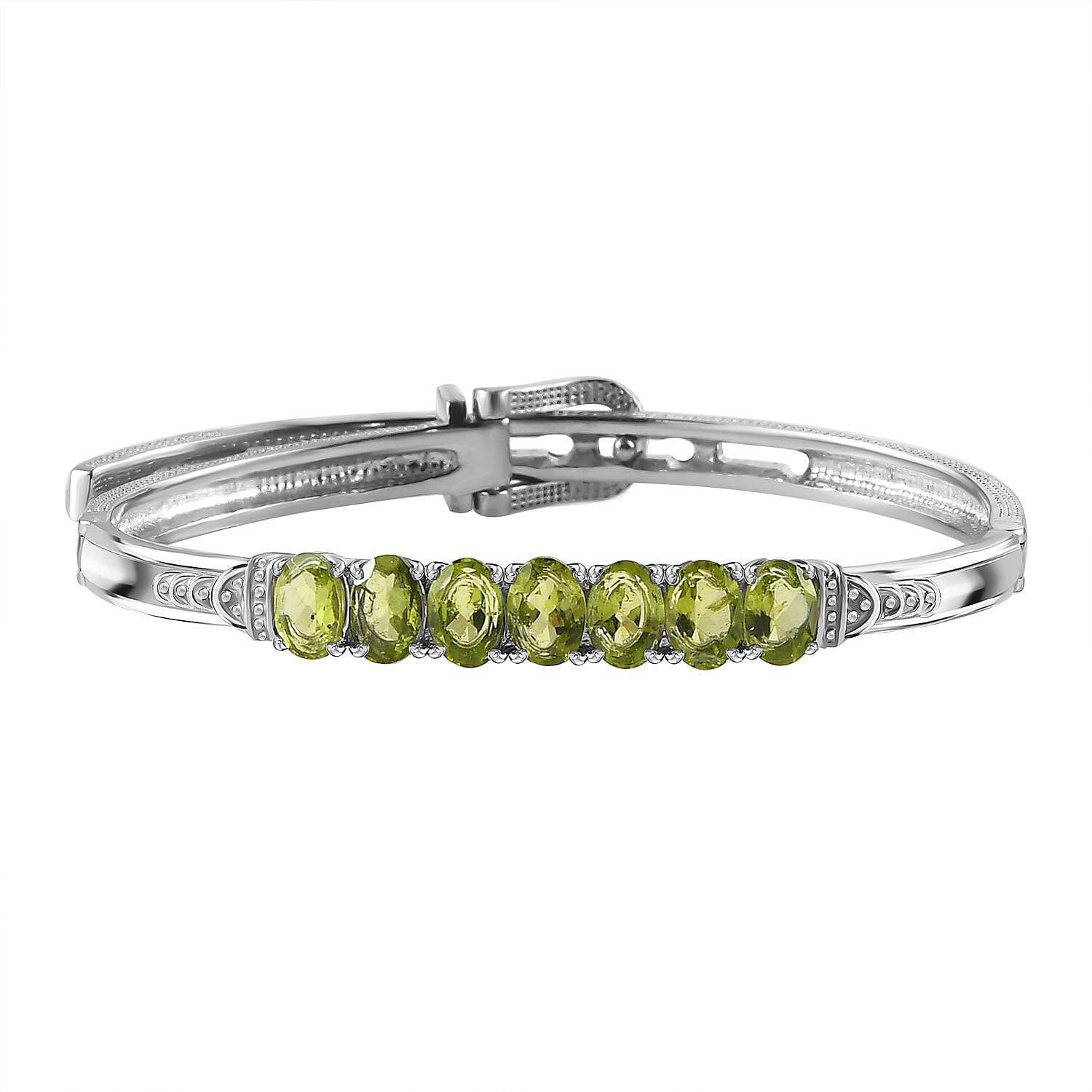 Peridot Adjustable Buckle Bangle (Size - 6.5-8 ) 7308519 0