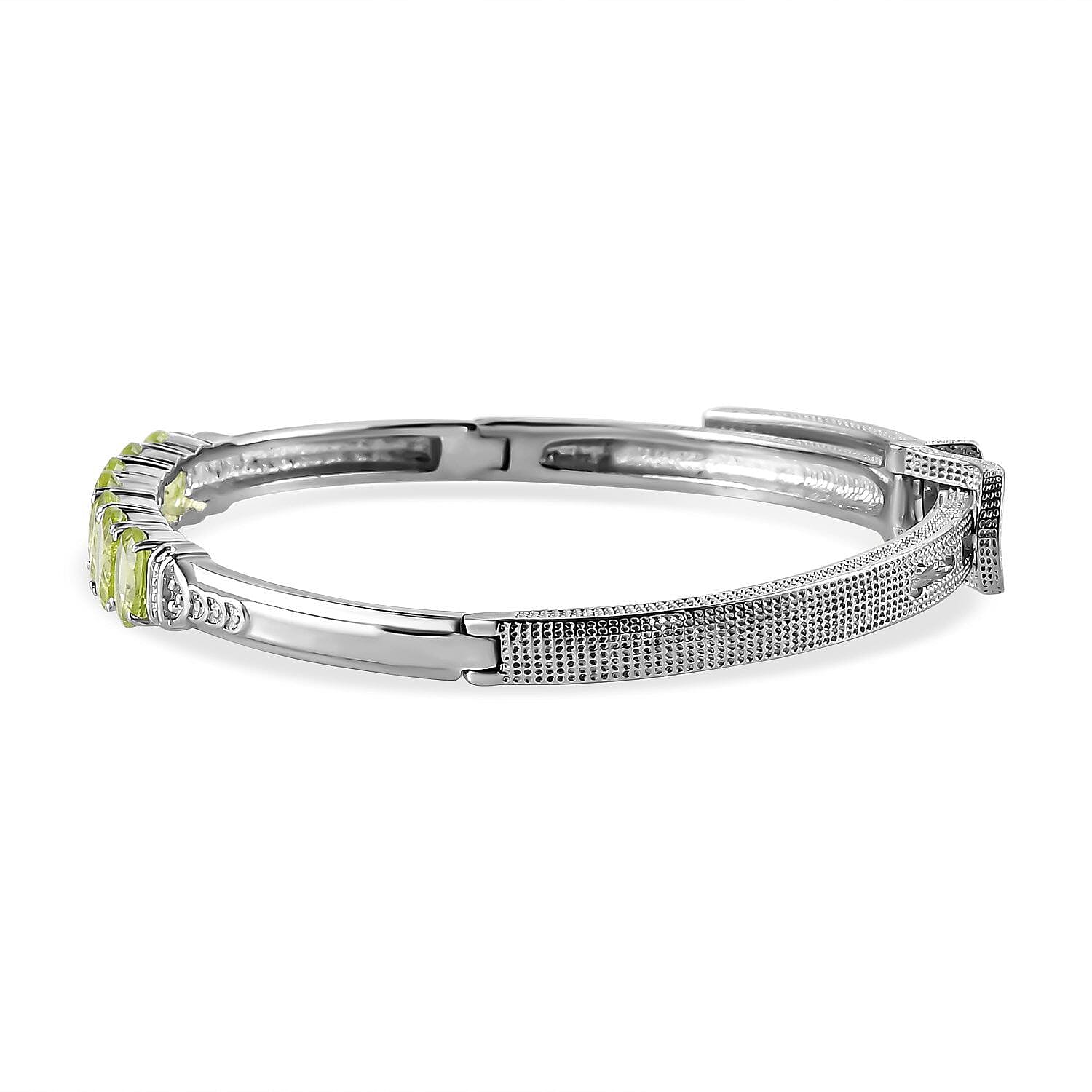 Peridot Adjustable Buckle Bangle (Size - 6.5-8 ) 7308519 3