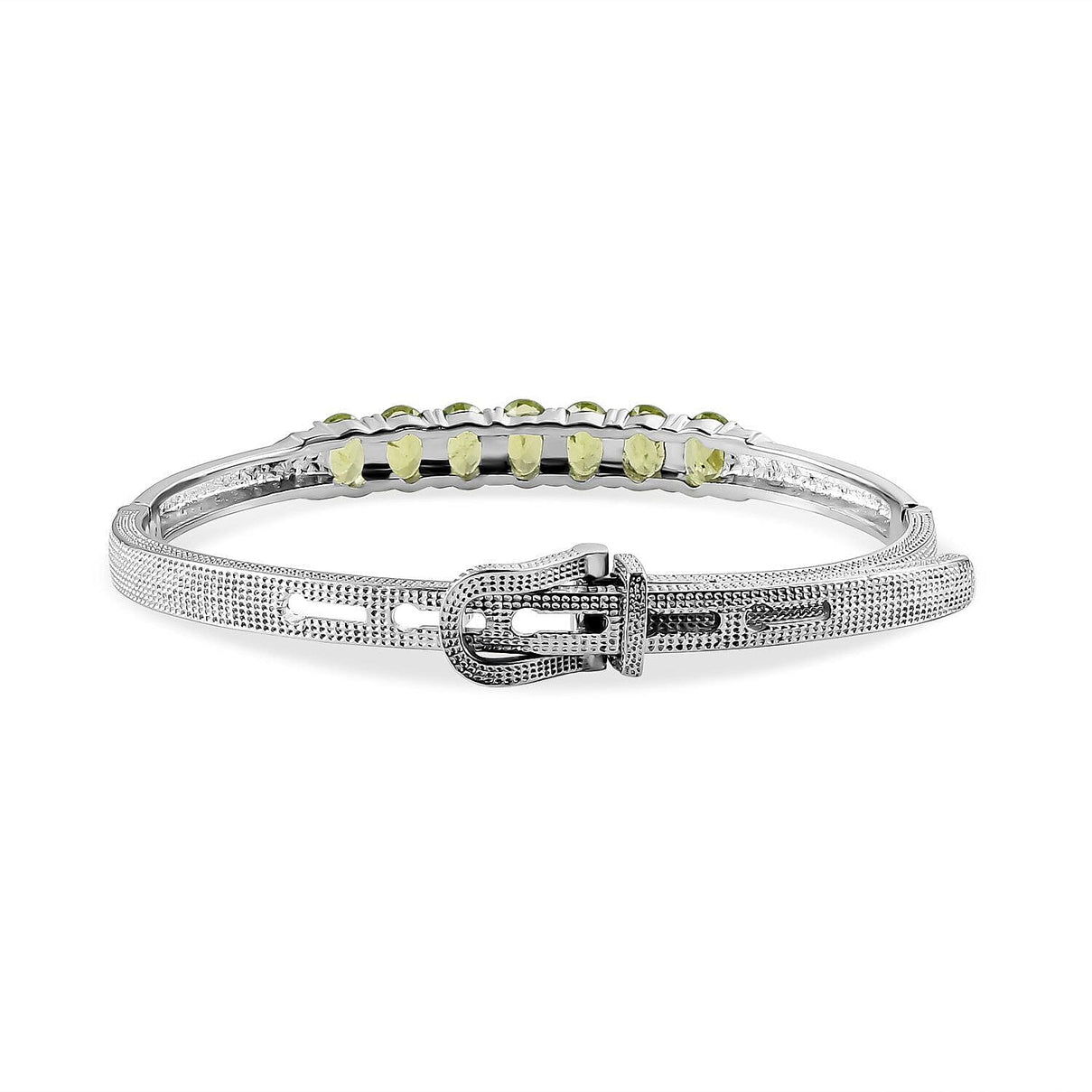 Peridot Adjustable Buckle Bangle (Size - 6.5-8 ) 7308519 4