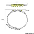 Peridot Adjustable Buckle Bangle (Size - 6.5-8 )